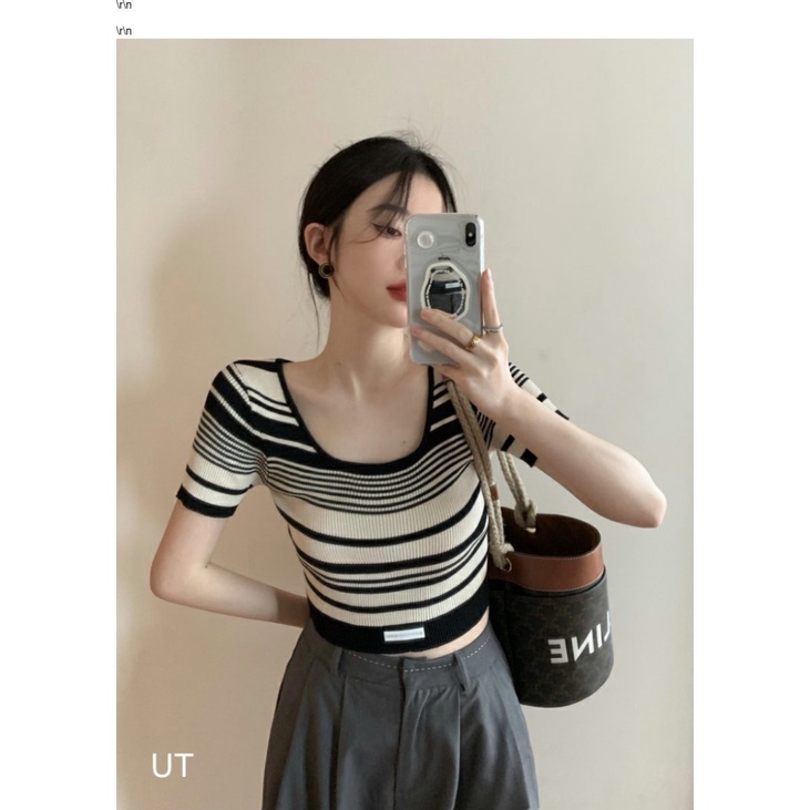 (Free Ship) Áo Len Tăm Cổ Tròn Siêu Xinh UP