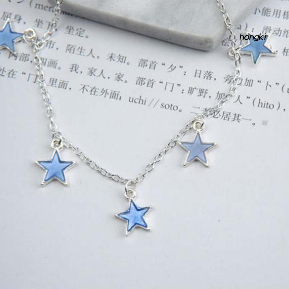 Vòng đeo chân thiết kế họa tiết ngôi sao phát quang độc đáo thời trang unisex