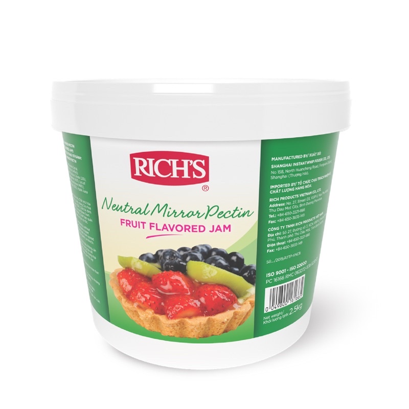 Mứt phủ bóng GLAZE TRONG Rich’s Neutral Mirror Pectin xô 2,5kg