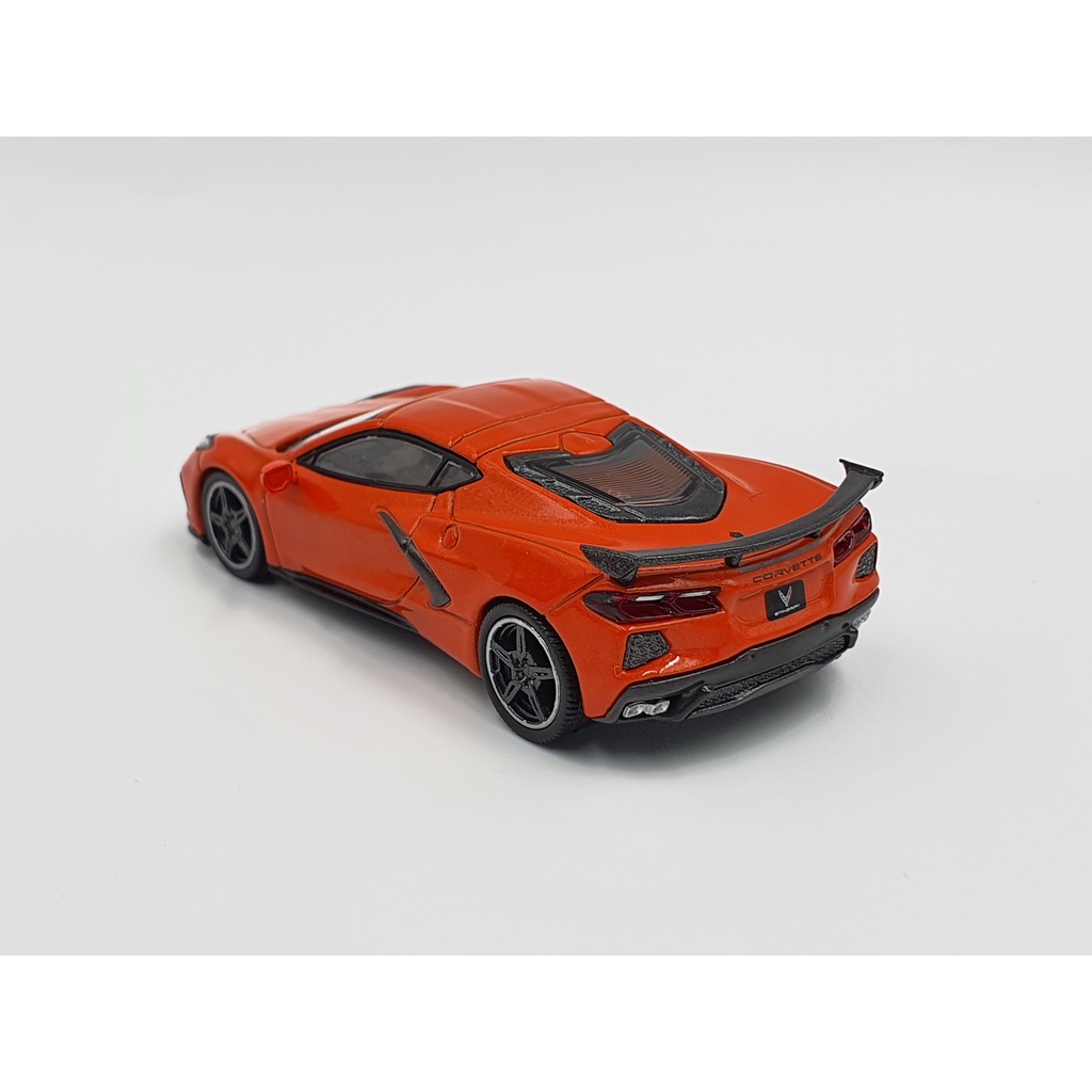 Xe Mô Hình Chevrolet Corvette Stingray 2020 Sebring Orange Tintcoat RHD 1:64 MiniGT (Cam)