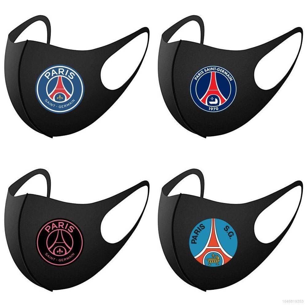 Psg Paris Saint-Germain Fc. Khẩu Trang Vải Lụa Cotton Mềm Mại Màu Đen Có Thể Giặt Và Tái Sử Dụng Cho Nam Và Nữ