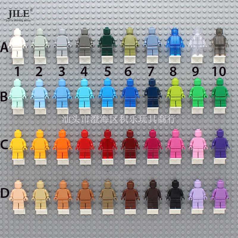 Minifigures trơn nhiều màu sắc mô hình trưng bày d15