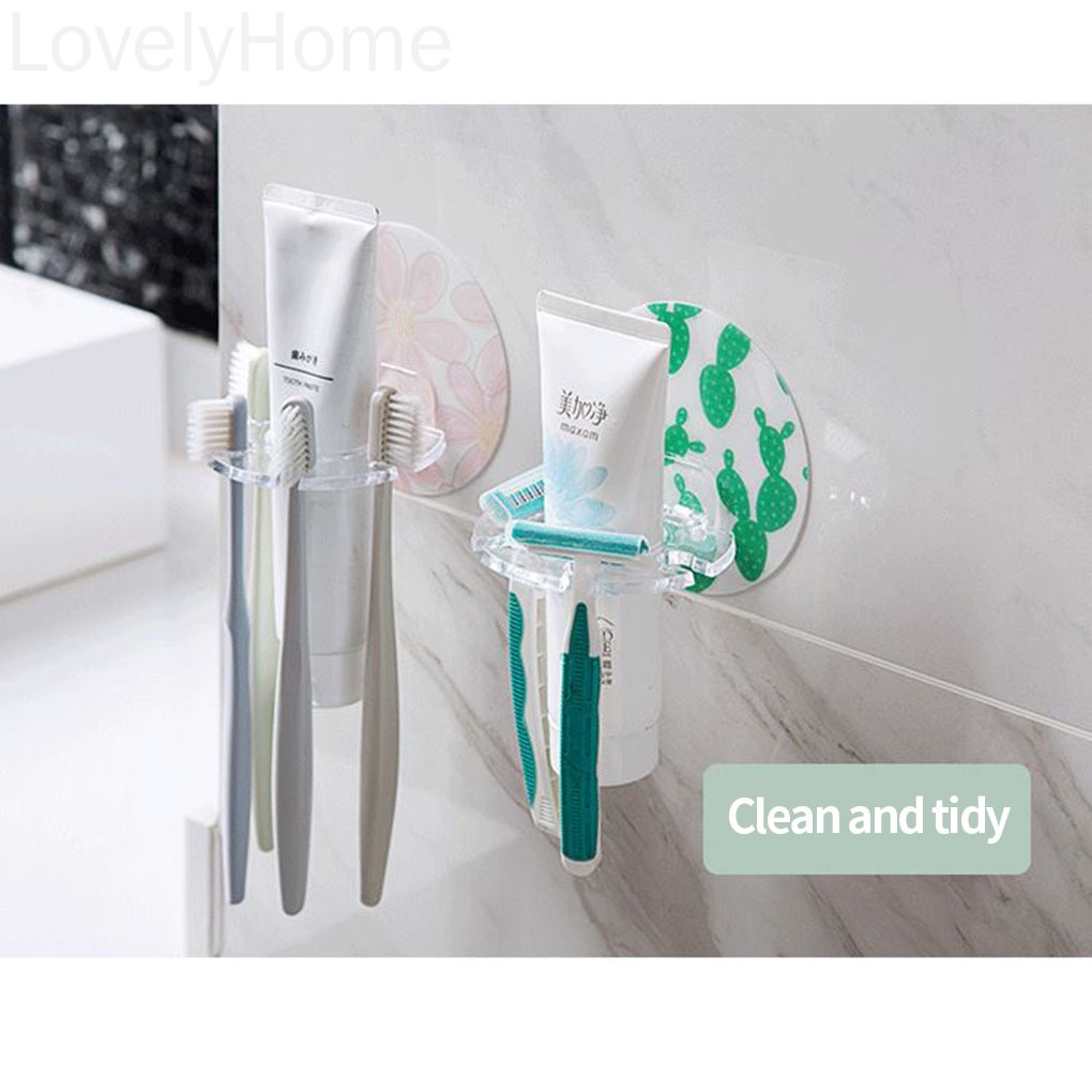 Giá đỡ bàn chải đánh răng / dao cạo râu dán tường tiện dụng cho phòng tắm