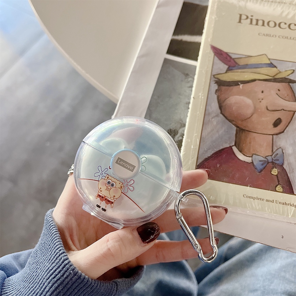 Vỏ TPU Mềm Trong Suốt Họa Tiết Hoạt Hình Bảo Vệ Hộp Sạc Tai Nghe Không Dây Lenovo Thinkpadplus LP80