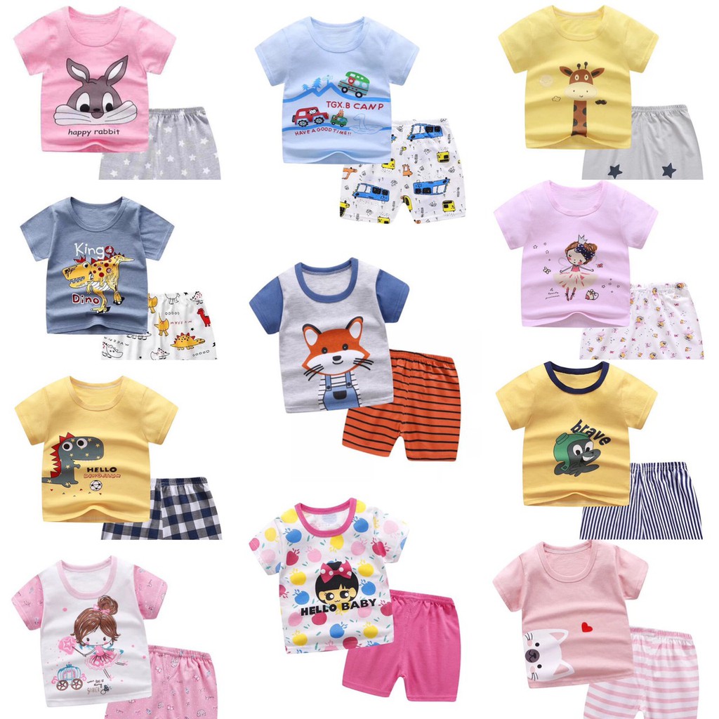 Bộ Quần Áo Cho Bé Gái Từ 1 Đến 5 Tuổi Chất Cotton Co Giãn Thoải Mái Hình In Dễ Thương PK2021BG1