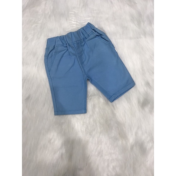 Quần kaki lửng bé trai màu xanh trơn lưng thun 8-16 tuổi - L&L Kids