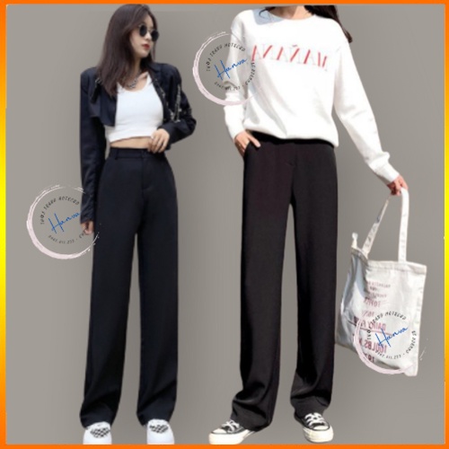 Quần CULLOTTE Nữ Ống Rộng Dáng Suông Lưng Cao Dáng Dài Công Sở Dày Dặn Đứng Form