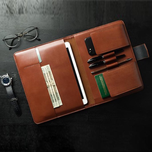 Clutch da ipad Mini - Air 8'' Vàng bò - Ví da thật cao cấp