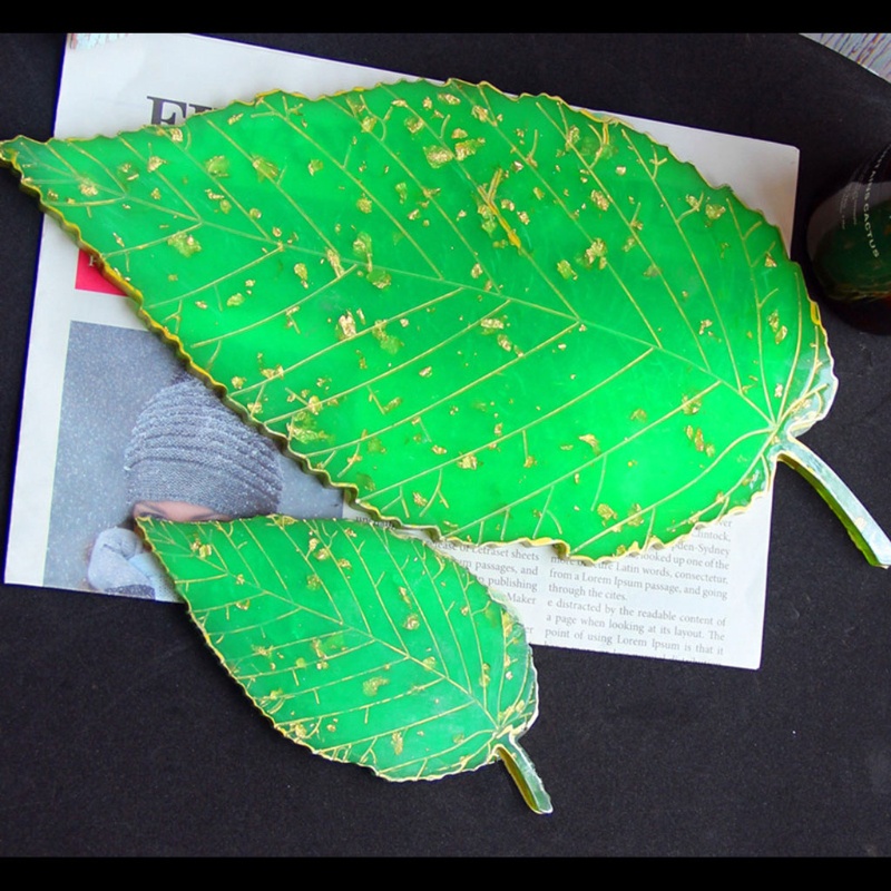 Khuôn Silicone Làm Đế Lót Chén Dĩa Hình Chiếc Lá Lớn