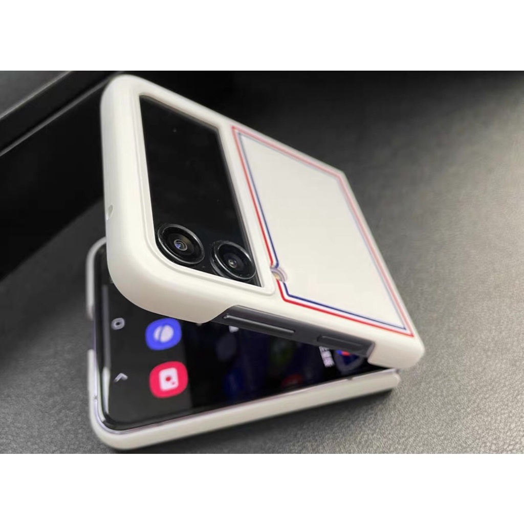 Ốp lưng Likgus Thom Browne Matte White Samsung Galaxy Z Fold/Flip 3/4  cao cấp - Vua Phụ Kiện
