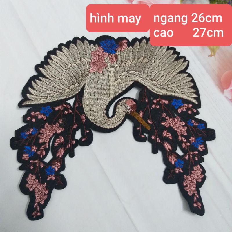 Hình may và hình ủi , mẫu con hạc trang trí.