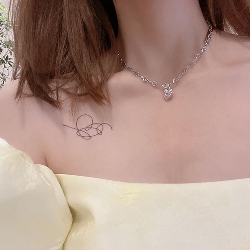 Vòng cổ mặt trái tim đính đá hồng phong cách Âu Mỹ cổ điển