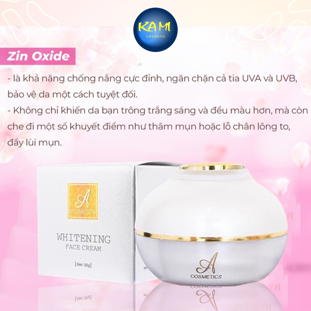 Kem dưỡng trắng da mặt face pháp chữ A 2022 chính hãng 50gr - KAMI - ngăn ngừa mụn, thâm nám tàn nhang, dưỡng ẩm
