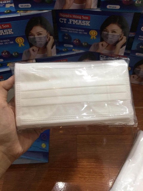 Khẩu Trang Y Tế 4 lớp chống bụi/ khuẩn thoáng khí làm từ vải không dệt màu xanh xám