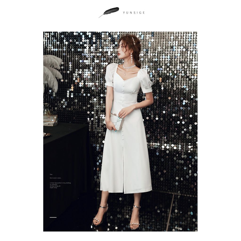 Đầm tay phòng hàng nút sang trọng dự tiệc