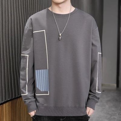 Áo Thun cotton Cổ Tròn Dài Tay Dáng Rộng In Họa Tiết Thời Trang Thu Đông Mới Cho Nam