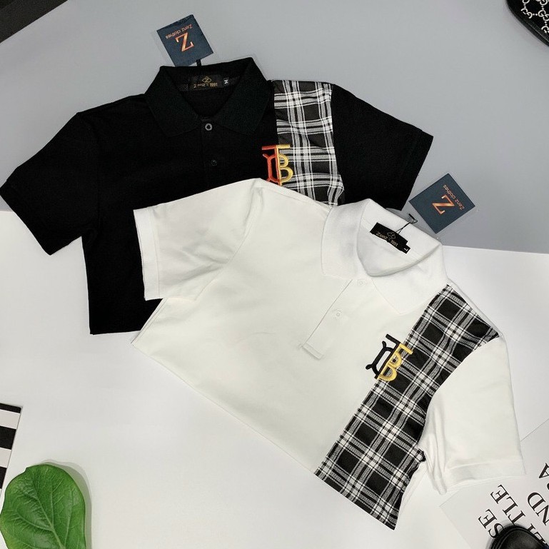 Áo nam ngắn tay cổ bẻ polo  cao cấp giá rẻ mix caro độc lạ vải cotton co giãn không xù không nhăn VBSHOP001