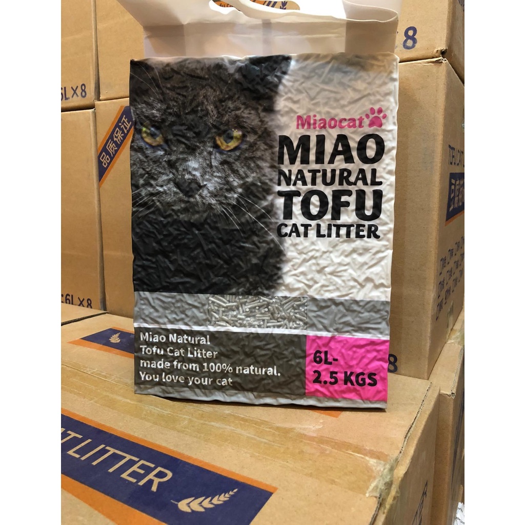 [6L=2.5kg] Cát đậu nành MIAO CAT hữu cơ không bụi cho mèo