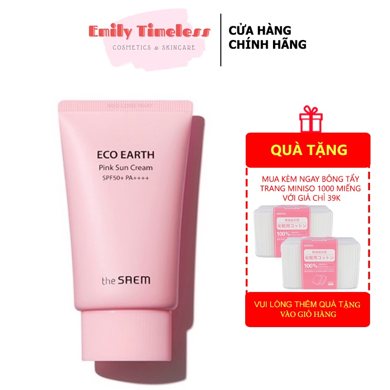 Kem Chống Nắng The Seam Eco Earth Pink Sun Cream SPF 50+/PA ++++ 50g