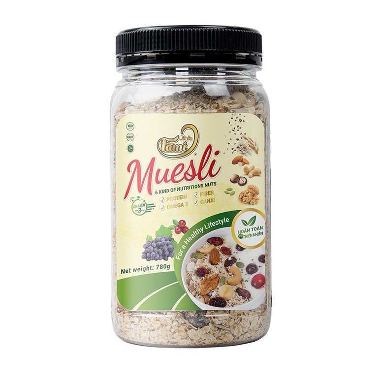 Hạt Dinh Dưỡng Ngũ Cốc Muesli FAMINUTS - Ngũ Cốc Yến Mạch Mix Hạt Dinh Dưỡng Hỗ Trợ Giảm Cân Hũ 780g