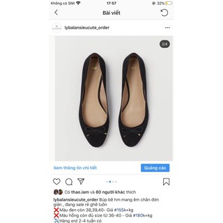 Giày bệt hm +2% shopee