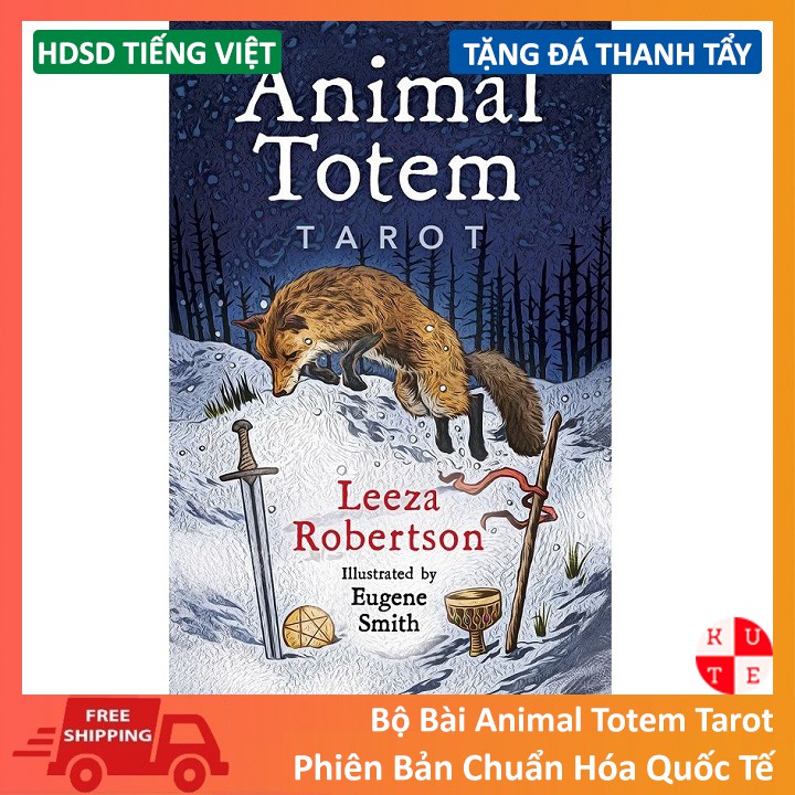 Bộ Bài Animal Totem Tarot 78 Lá Bài Tặng Kèm Đá Thanh Tẩy Và Hướng Dẫn Tiếng Việt