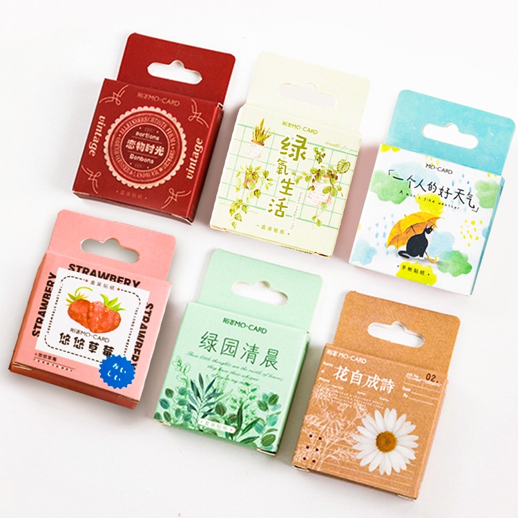 Hộp 45 Miếng Dán Trang Trí Sổ Tay Kiểu Nhật Bản Dễ Thương