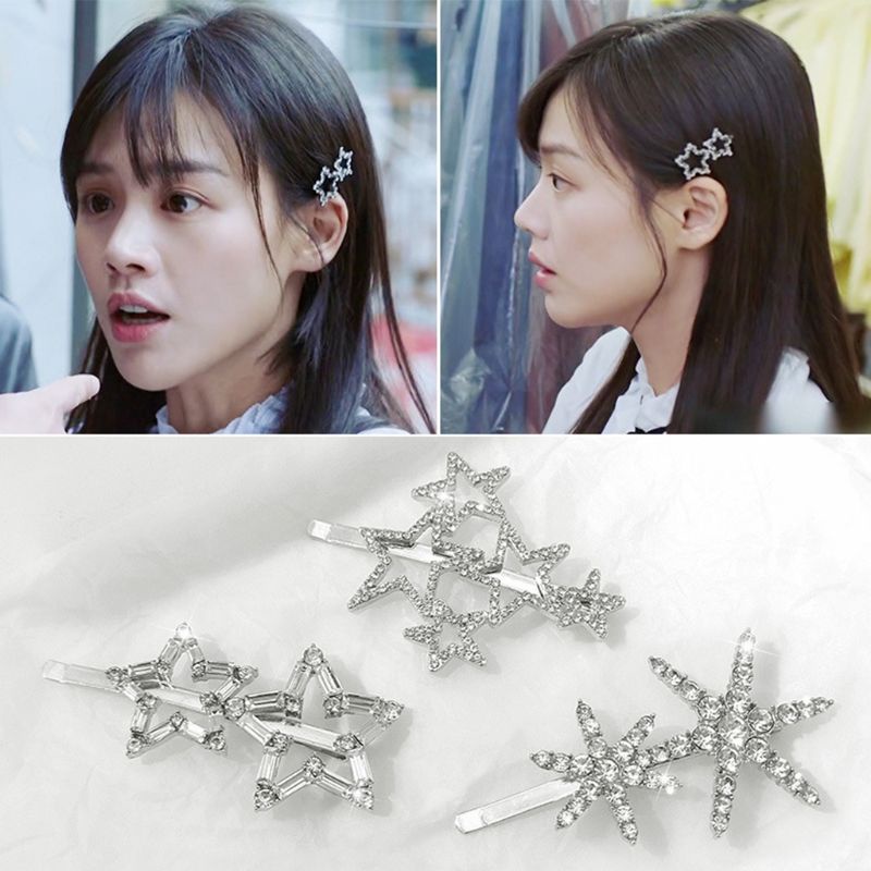 Ghim Cài Tóc Thẳng Màu Bạc / Ánh Kim Lấp Lánh Thiết Kế Tối Giản Cho Nữ