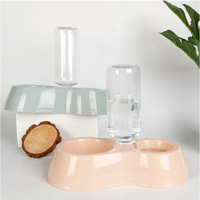 Bát đựng thức ăn nước uống cho chó mèo kèm bình nước