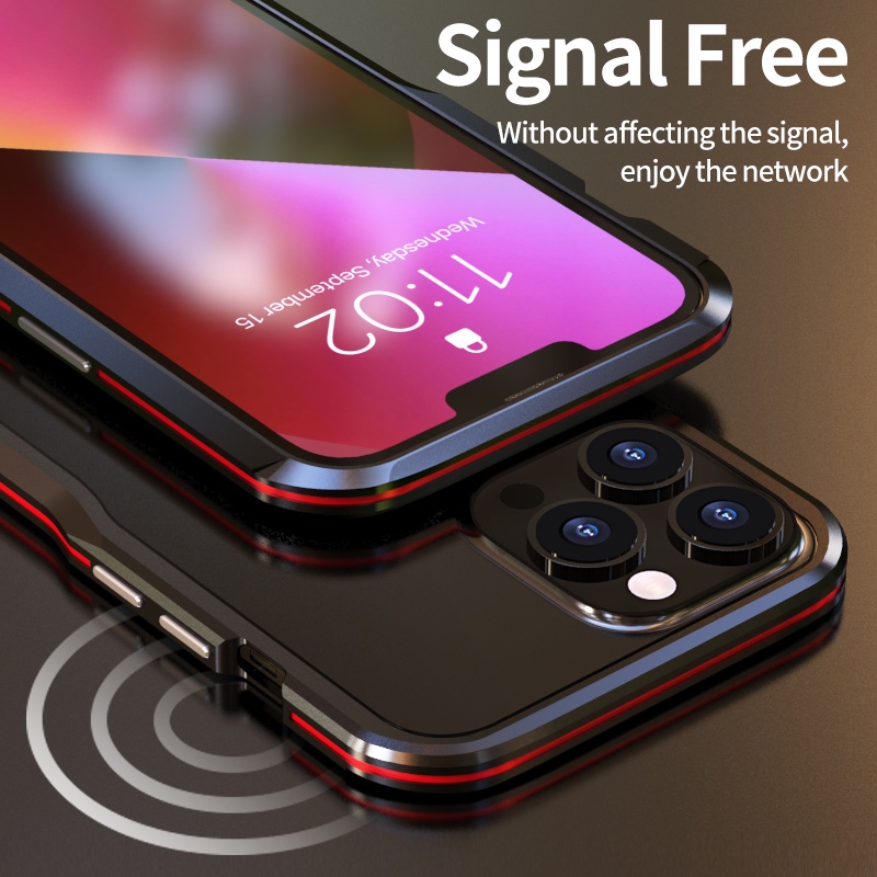 Luphie Ốp Điện Thoại Viền Nhôm Bảo Vệ Cho iPhone 14 13 Pro Plus Max