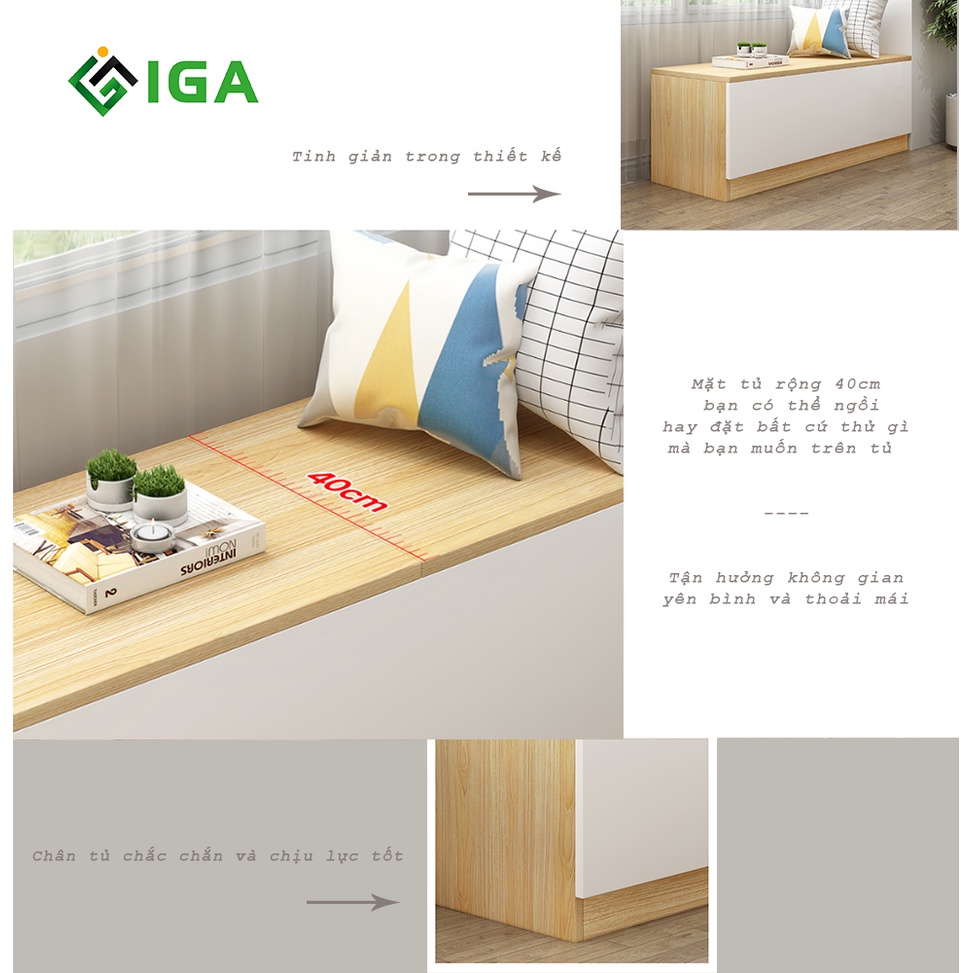 Tủ gỗ để đồ thông minh S Smart tận dụng không gian cạnh cửa sổ - GP131