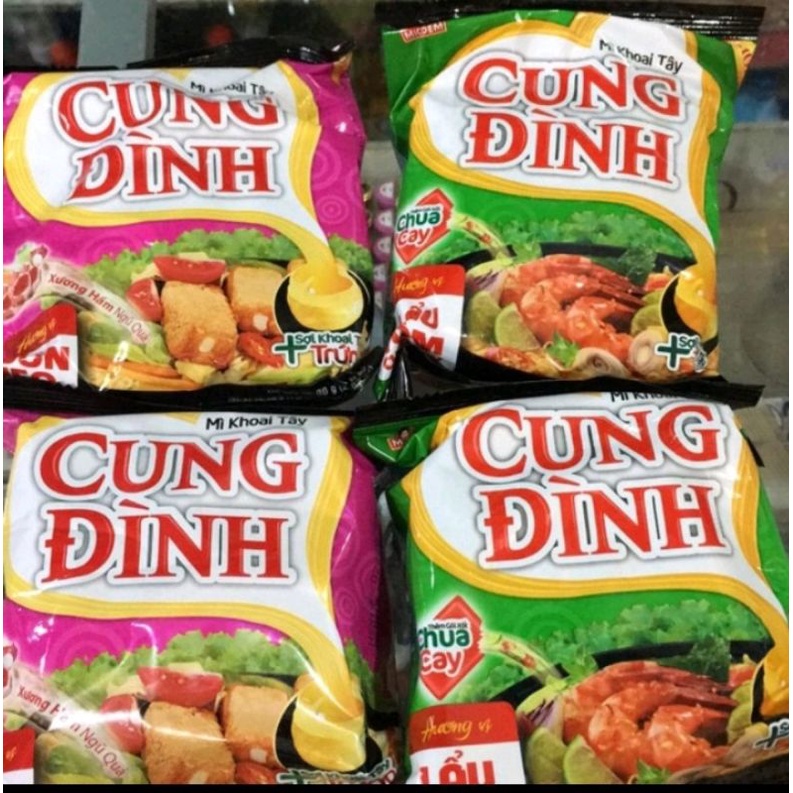 Mỳ Cung Đình gói 80g(màu hồng,xanh tím)
