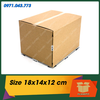 Size 18x14x12 cm, hộp giấy thùng carton gói hàng tại Gumato (Mã số P40)