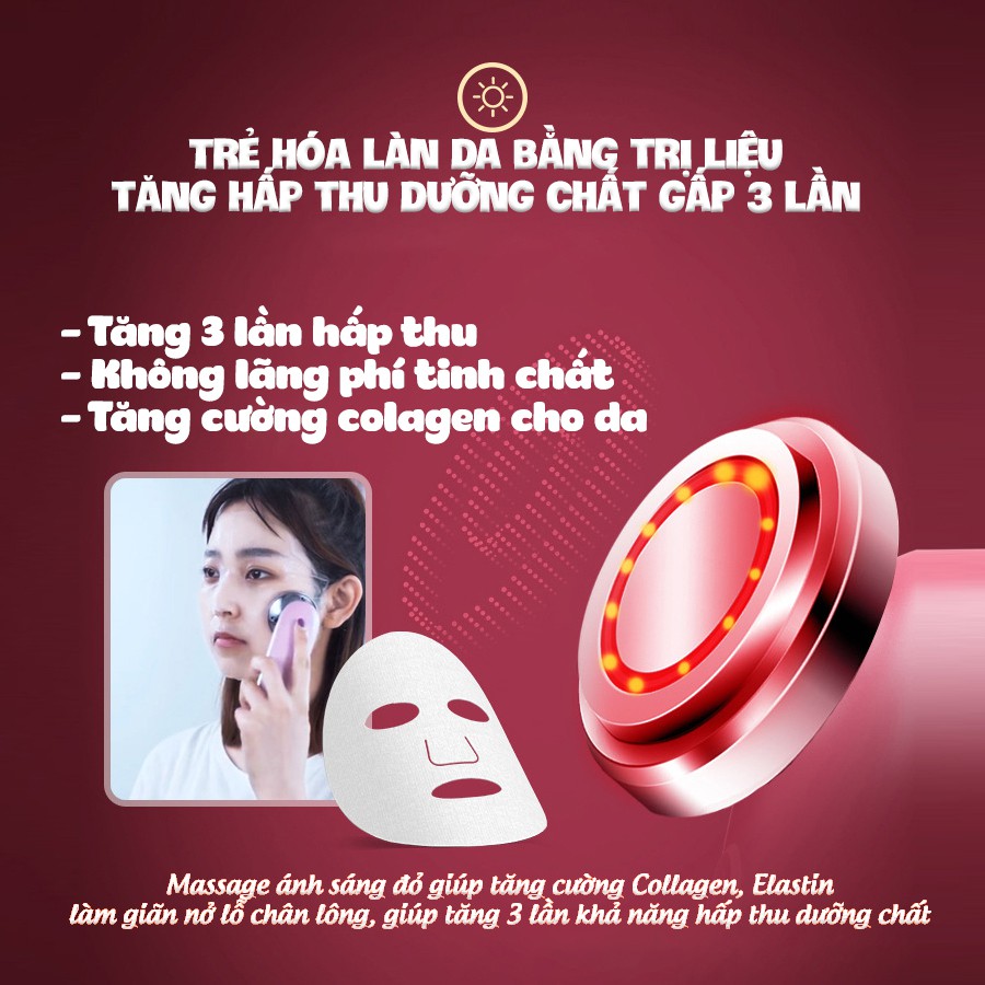 Máy massage mặt điện di tinh chất giúp làm sạch trẻ hóa làn da, kèm HDSD tiếng việt - Bảo hành 3 tháng - Kaizo Mart