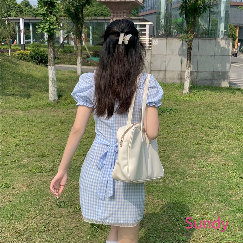 Đầm Trễ Vai Thời Trang Mùa Hè Phong Cách Pháp Thanh Lịch Cho Nữ