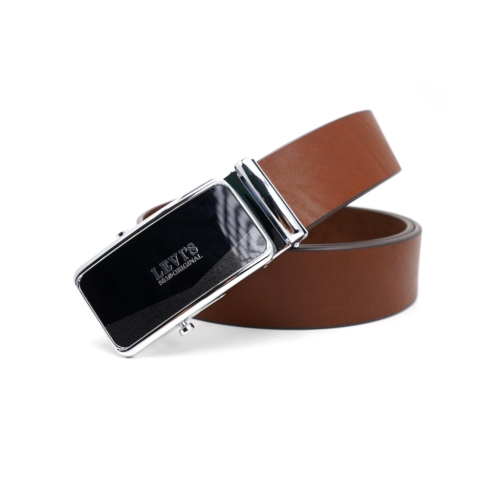 Thắt lưng nam da bò, dây lưng nam cao cấp mặt khóa lăn phủ kính sang trọng L4BT