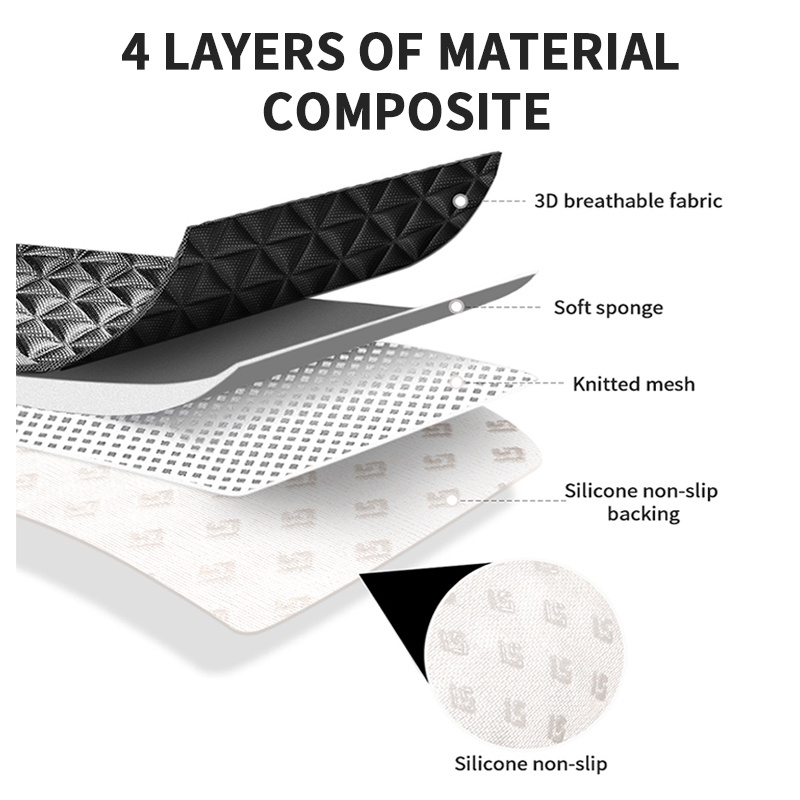 SEAMETAL Đệm Lót Ghế Ngồi Xe Hơi Hình Tam Giác 3D Chất Liệu Vải Lanh Thoáng Khí
