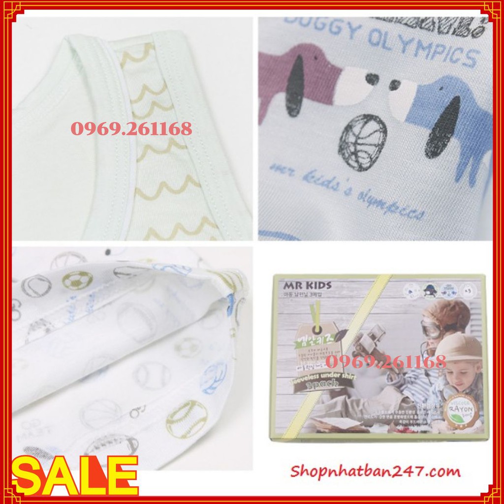 Set 3 Áo 3 lỗ Mr Kids Hàn Quốc cho bé - 100% Authentic