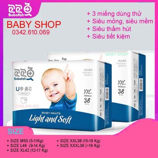 Bỉm quần siêu thấm BOBOFISH ( M96/L92/XL84/XXL76/XXXL72)