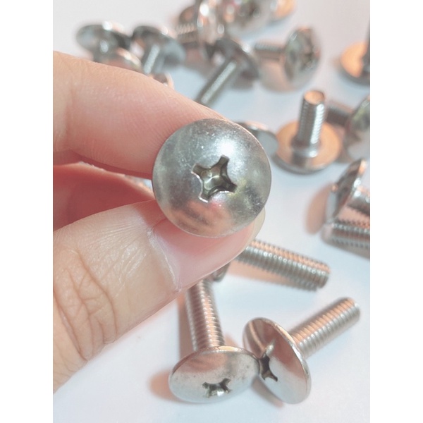 Ốc bulong M6 6li, ốc vít 6li15 -> 6li40 inox đầu dù lớn sử dụng vít 3ke để xiết hoặc mở, chất liệu không gỉ