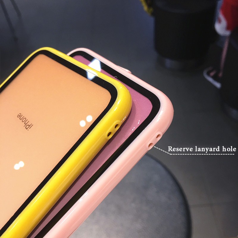 Ốp điện thoại trong suốt acrylic viền silicon chống sốc kiểu chuyển màu ombre cho iPhone 11 XS Max XS 6 6s 7 8 Plus