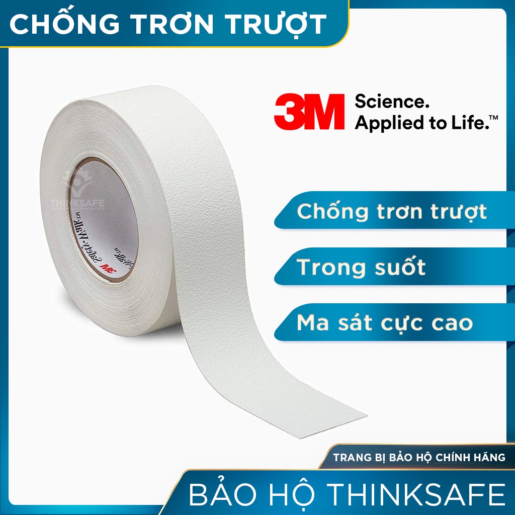 Băng keo chống trượt 3M Thinksafe, băng dính chống trơn cho nhà tắm, cầu thang, nền sàn, đế giày, tăng độ nhám - 3M 220