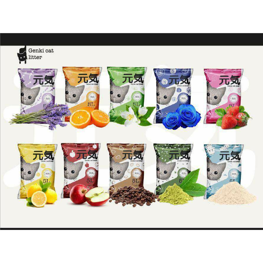 Cát vệ sinh cho mèo Genki - vón cục nhanh - khử mùi tốt