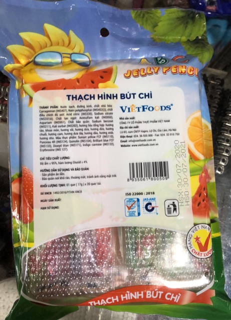 Thạch Bút Chì ABC Túi 20 Que