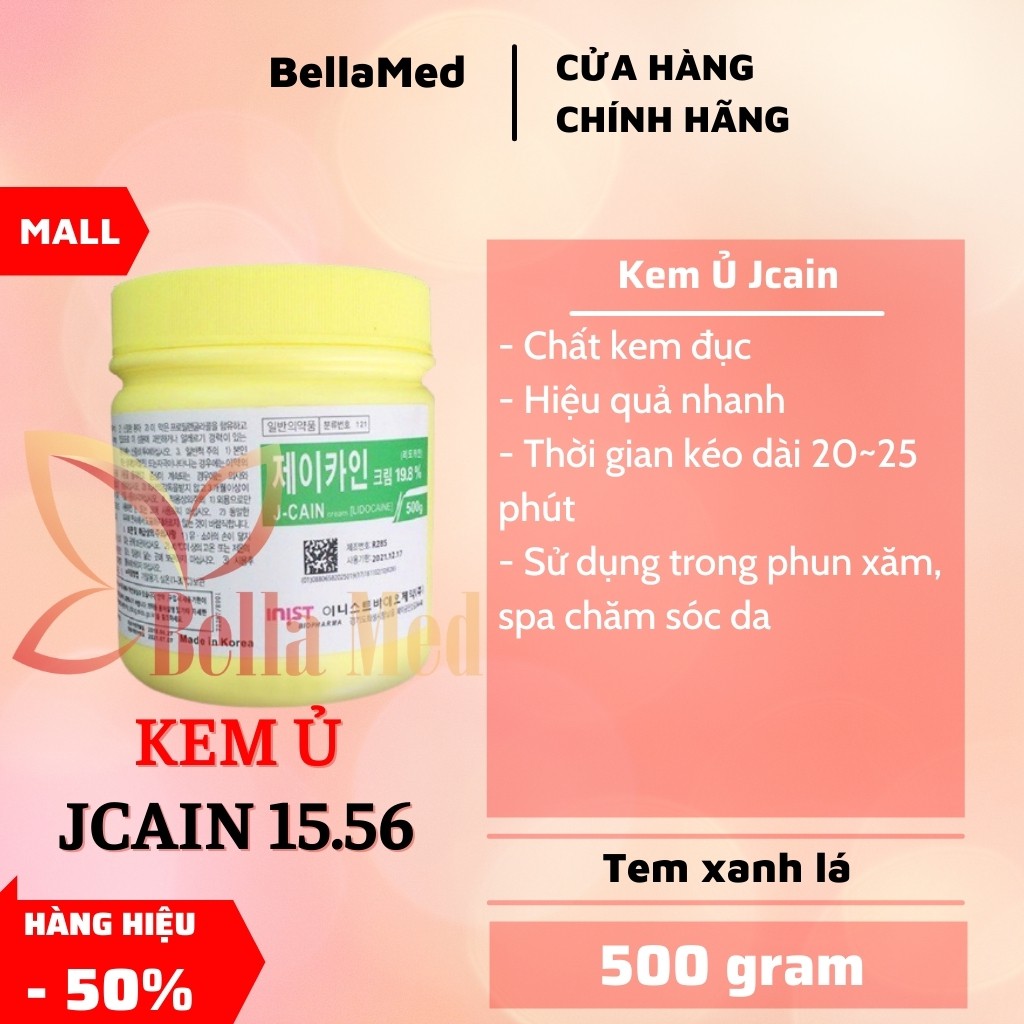 Kem ủ Jcain 15.56 dùng trong phun xăm, spa chăm sóc da 500 gram