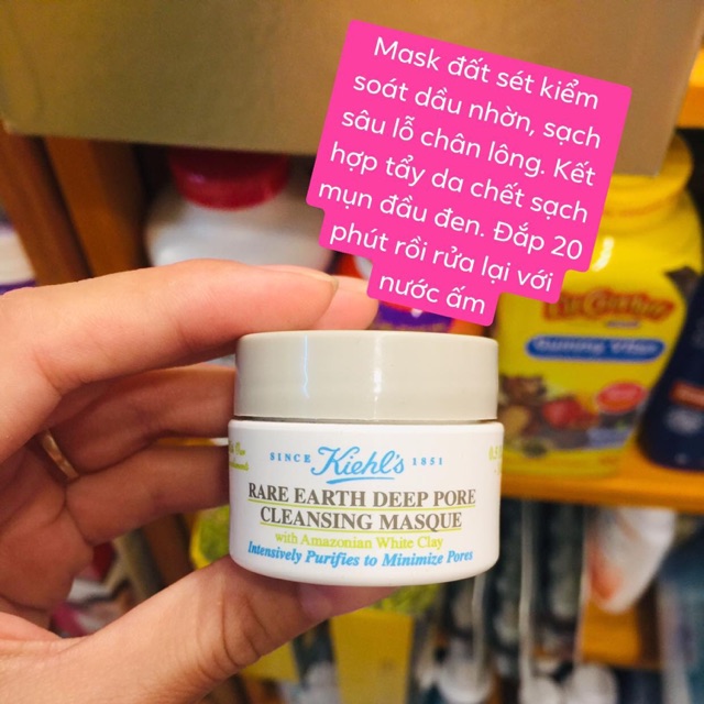 [CÓ SẴN] Mặt nạ đất sét Kiehls mini 14ml dùng cho da dầu, lỗ chân lông to, mụn đầu đen