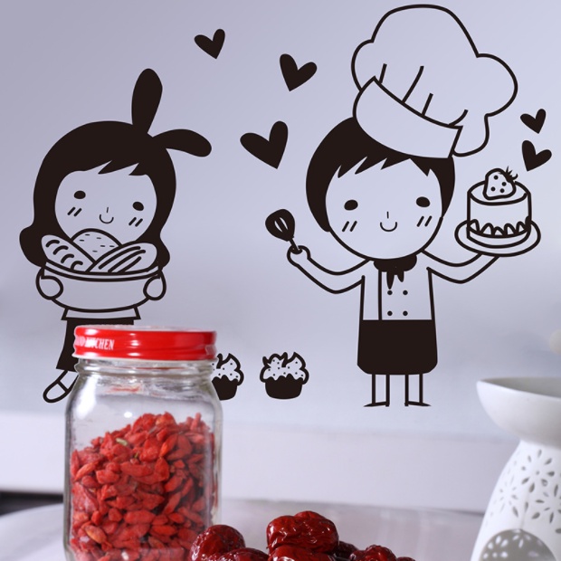 Decal trang trí tường - Những đầu bếp nhí