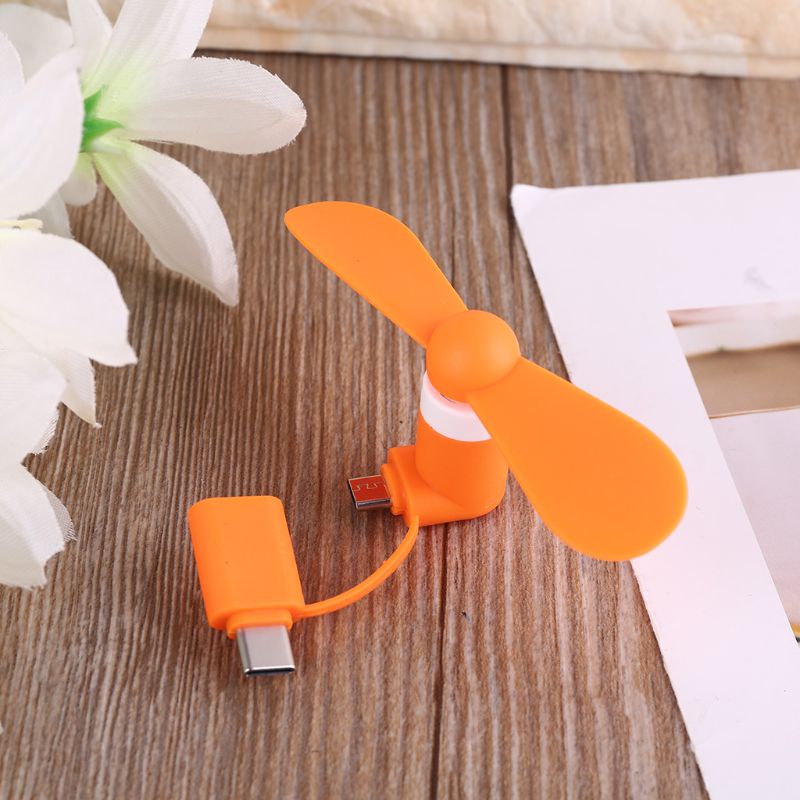 Quạt Mini Type-C Làm Mát Không Tiếng Ồn Cho Điện Thoại Laptop