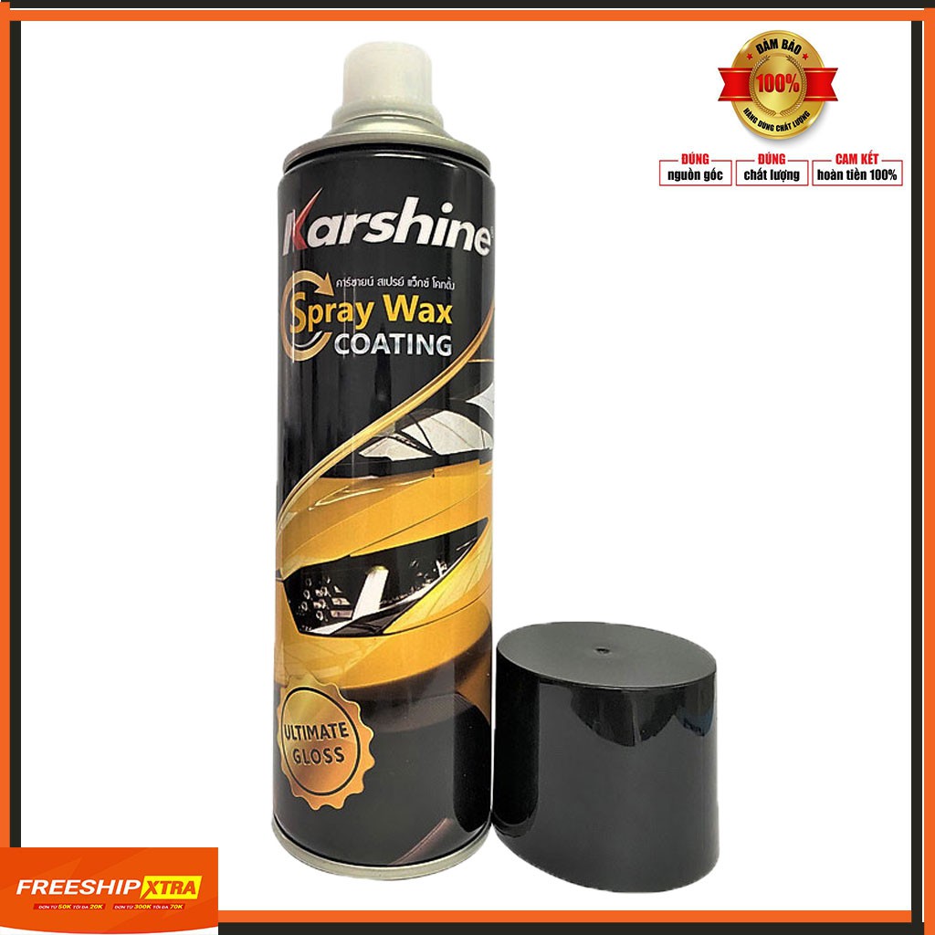 Chai Xịt Xóa Xước Và Đánh Bóng Bảo Vệ Sơn Xe Karshine Spray Wax Coating Tặng mút đánh 500ml Thái Lan