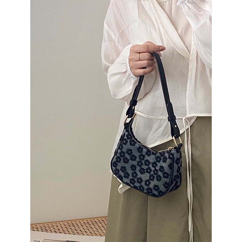 Túi xách cầm tay họa tiết hoa phong cách retro đường phố cho nữ IELGY